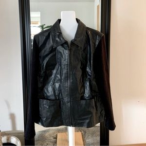 A.M.I. Black Leather Jacket